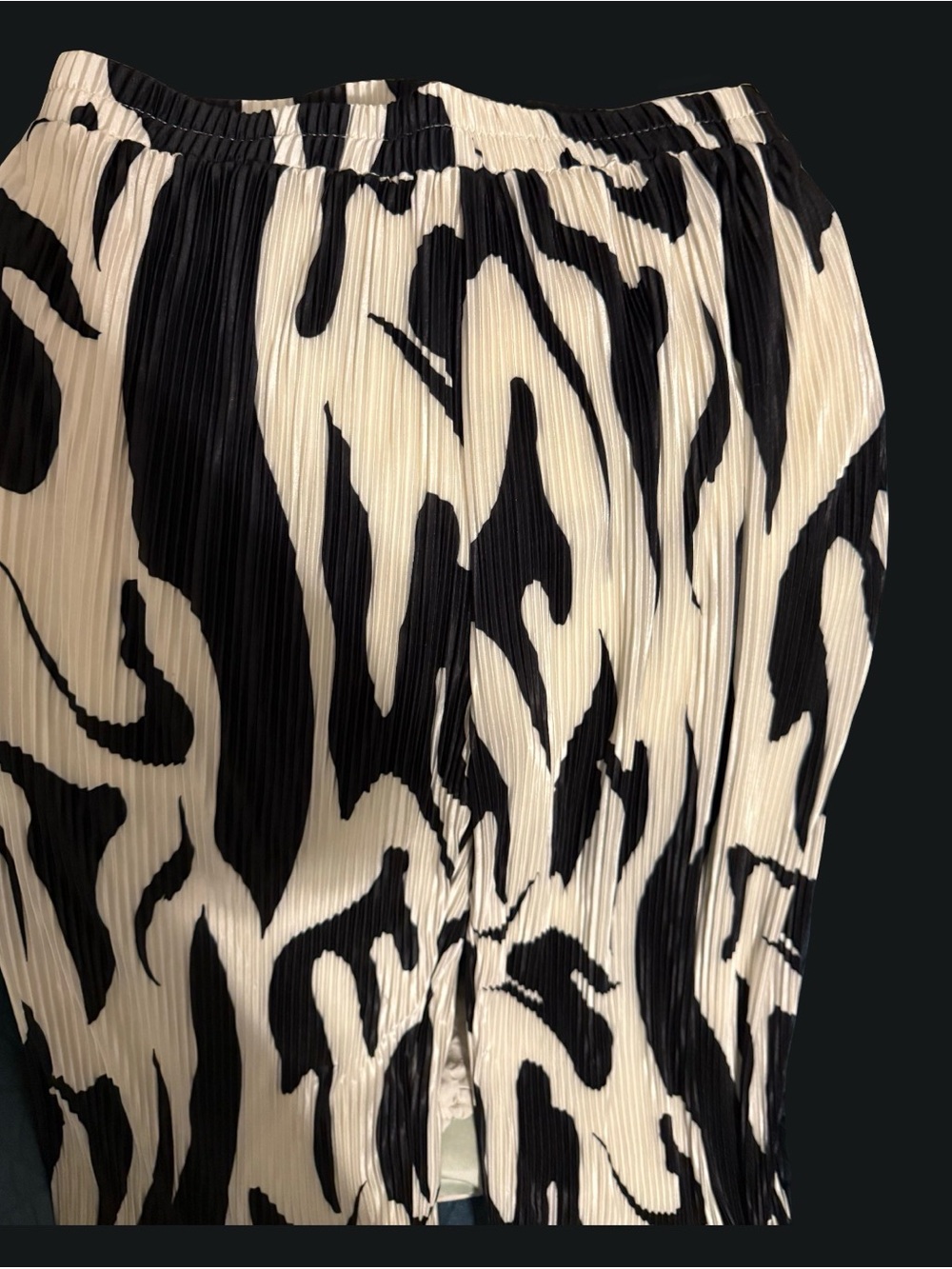 Wide Leg Zebra Print Pants - Black & White - Picture 8 of 10
